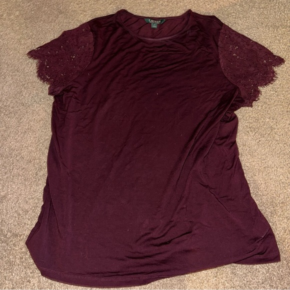 Ralph Lauren plus size top with lace shoulder details - Picture 1 of 3